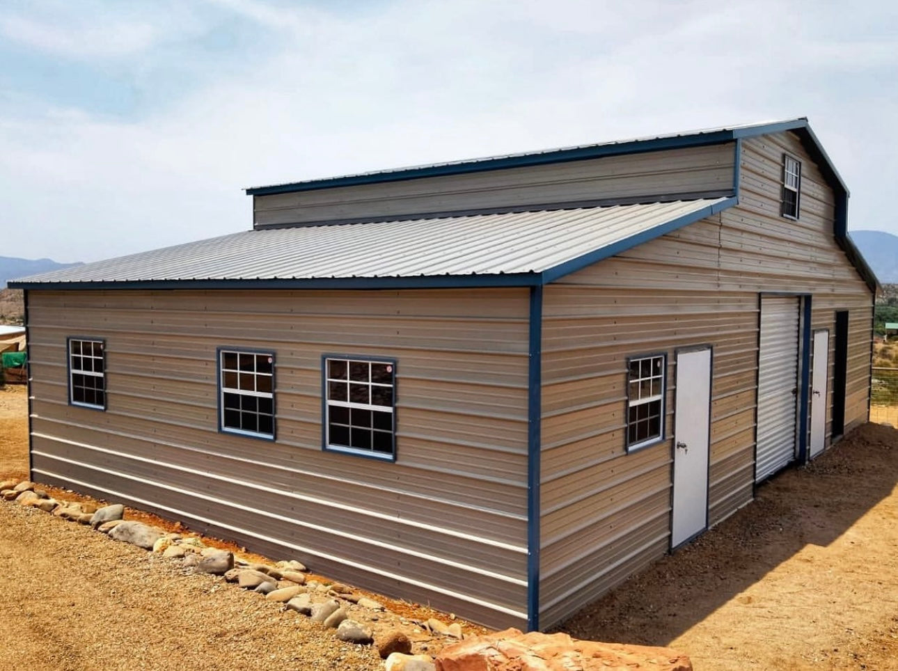 18' x 25' x 14' | Garage w/(2Qty) 12' x 25' x 9' Lean-Tos