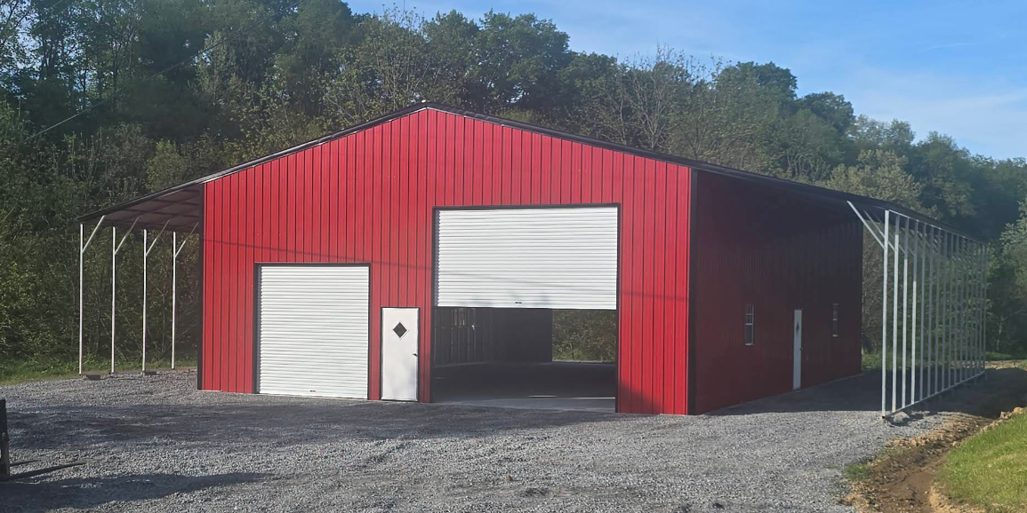 40' x 80' x 16' | Commercial Building w/(2 Qty) 12' x 80' x 13' Lean-Tos