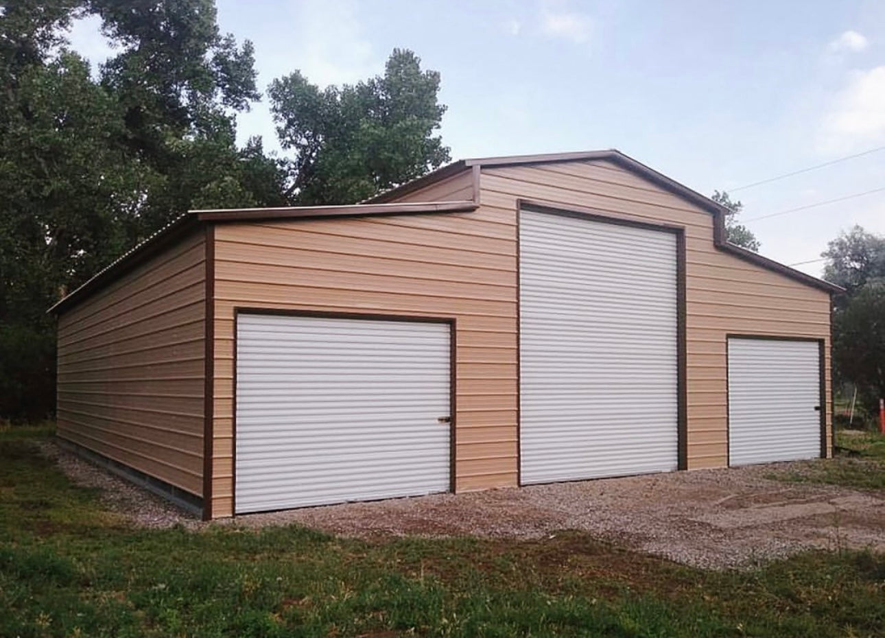 20' x 40' x 16' | Garage w/(2 Qty) 12' x 40' x 11' Lean-Tos