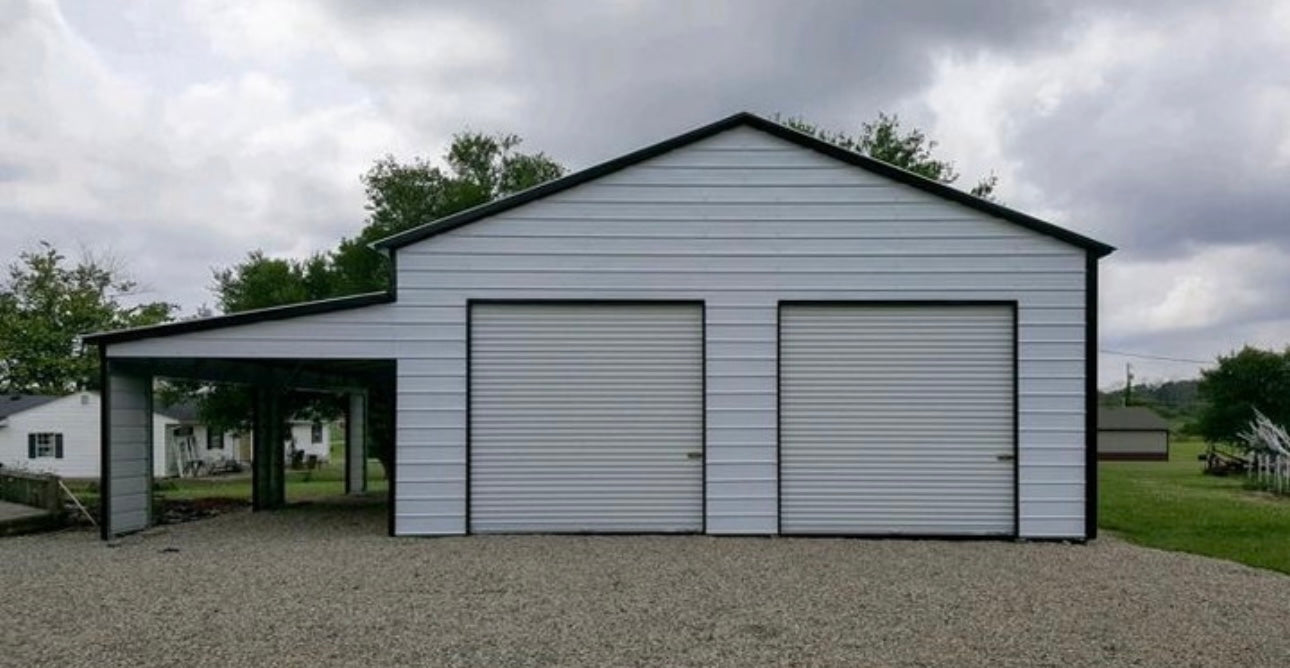 30' x 25' x 12' | Garage w/12' x 25' x 7' Lean-To