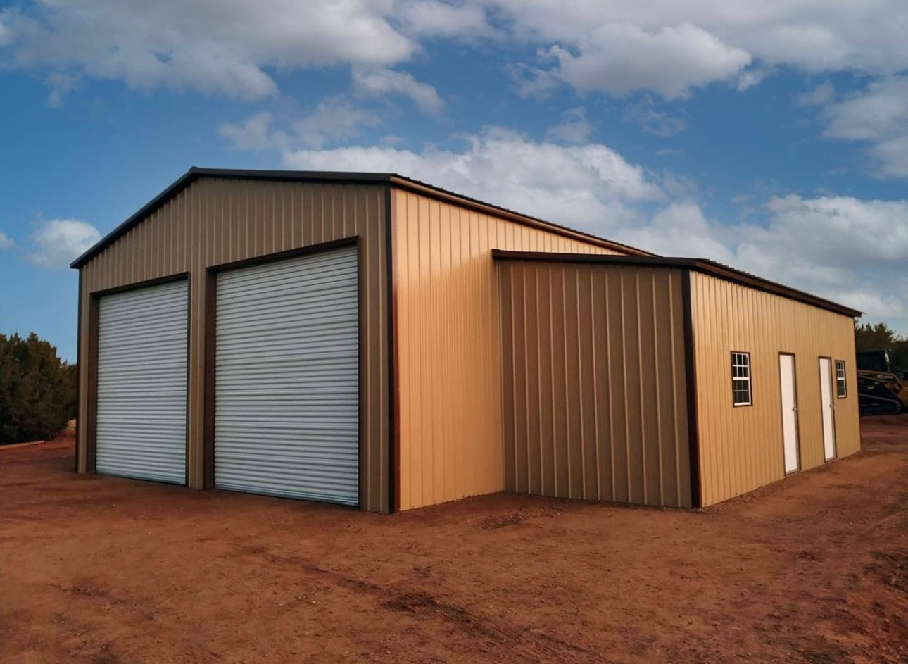 30' x 40' x 14' | Garage w/10' x 32' x 9' Lean-To – Gold Tier Structures