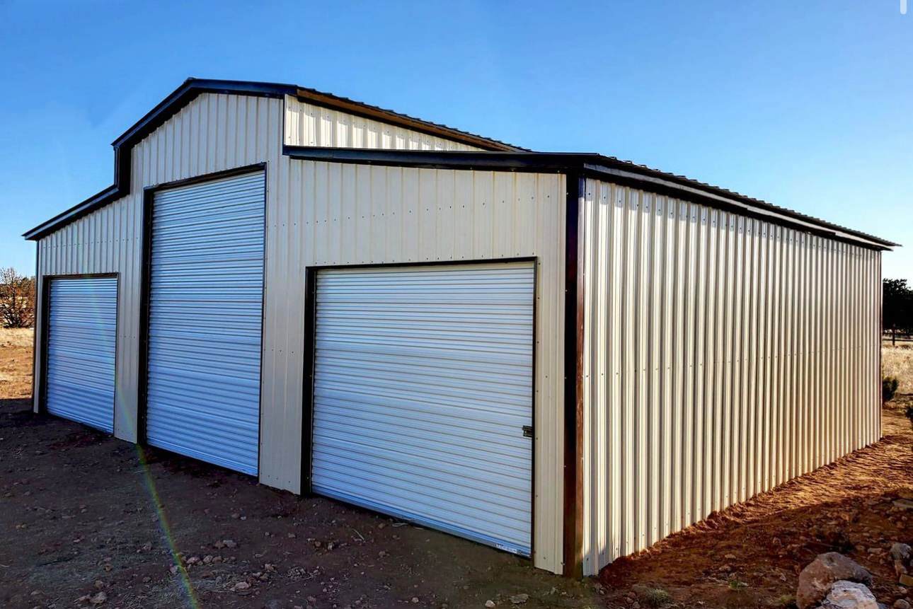 18' x 30' x 15' | Garage w/(2 Qty) 12' x 30' x 9' Lean-Tos