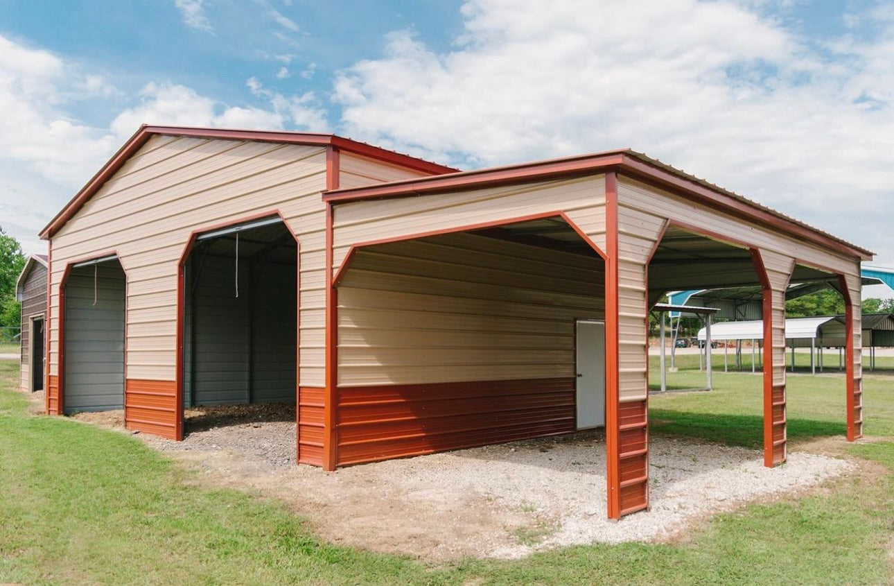 30' x 25' x 12' | Garage w/12' x 25' x 8' Lean-To